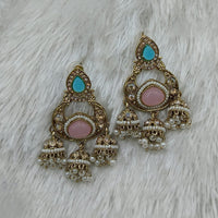 Lucentarts Jewellery Heritage Pota Stone And Pearl Dangler Earrings