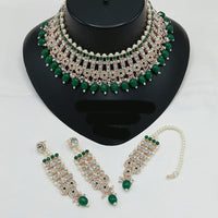 Lucentarts Jewellery Sparkle Austrian Stone Pearl And Beads Designer Choker Necklace Set