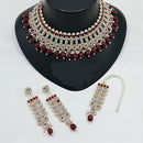 Lucentarts Jewellery Sparkle Austrian Stone Pearl And Beads Designer Choker Necklace Set