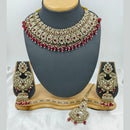 Lucentarts Jewellery Sparkle Austrian Stone Pearl And Beads Designer Choker Necklace Set
