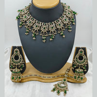 Lucentarts Jewellery Sparkle Austrian Stone Pearl And Beads Designer Choker Necklace Set