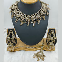 Lucentarts Jewellery Sparkle Austrian Stone Pearl And Beads Designer Choker Necklace Set