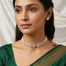 Lucentarts Jewellery Designer Polki Kundan Stone Pearl And Beads Choker Necklace Set