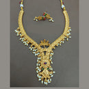 Lucentarts Jewellery Elegant Pota Stone And Pearl Necklace Set