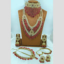 Lucentarts Jewellery Opulent Kundan Stone Pearl And Beads Bridal Jewellery Set