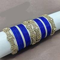 Lucentarts Jewellery Sparkling Crystal Stone Fancy Bangles Set for Wedding & Festive Wear