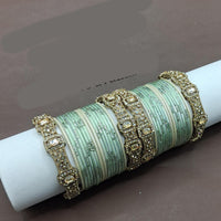 Lucentarts Jewellery Sparkling Crystal Stone Fancy Bangles Set for Wedding & Festive Wear