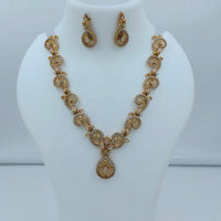 Lucentarts Jewellery Designer Pota Stone And Austrian Stone Pear Necklace Set