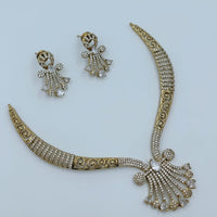 Lucentarts Jewellery  Designer Crystal Stone And Austrian Stone Necklace Set