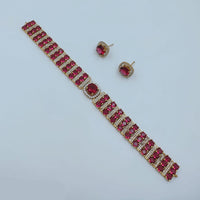Lucentarts Jewellery Royal Look American Diamond Choker Necklace Set