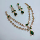 Lucentarts Jewellery Royal Look American Diamond Double Layer Necklace Set