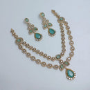 Lucentarts Jewellery Royal Look American Diamond Double Layer Necklace Set