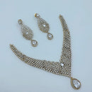 Lucentarts Jewellery Royal Look American Diamond Designer Necklace Set