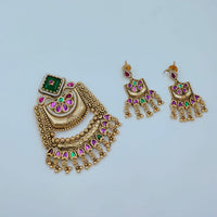 Lucentarts Jewellery Gorgeous Pota Stone And Pearl Pendant Set