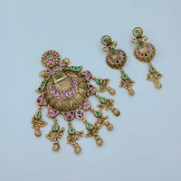 Lucentarts Jewellery Gorgeous Pota Stone And Pearl Pendant Set