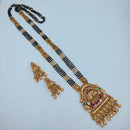 Lucentarts Jewellery Traditional Pota Stone And Black Beads Mangalsutra