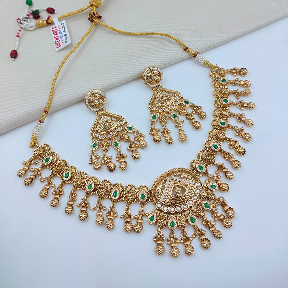 Lucentarts Jewellery Designer Pota Stone And Austrian Stone Pearl Necklace Set