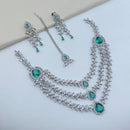 Lucentarts Jewellery Sparkling American Diamond Necklace Set for Women