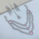 Lucentarts Jewellery Sparkling American Diamond Necklace Set for Women