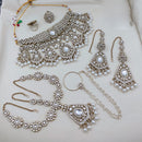 Lucentarts Jewellery Premium Kundan And Beads Semi Bridal Necklace Set for Women