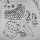 Lucentarts Jewellery Premium Kundan And Beads Semi Bridal Necklace Set for Women