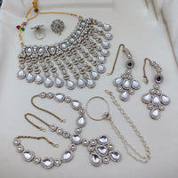 Lucentarts Jewellery Premium Kundan And Beads Semi Bridal Necklace Set for Women