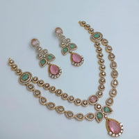 Lucentarts Jewellery Sparkling American Diamond Necklace Set for Women