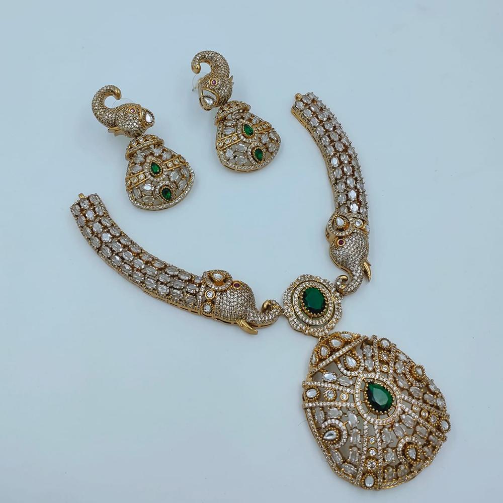 Lucentarts Jewellery Sparkling American Diamond Necklace Set for Women