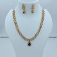 Lucentarts Jewellery Sparkling American Diamond Necklace Set for Women