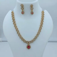 Lucentarts Jewellery Sparkling American Diamond Necklace Set for Women