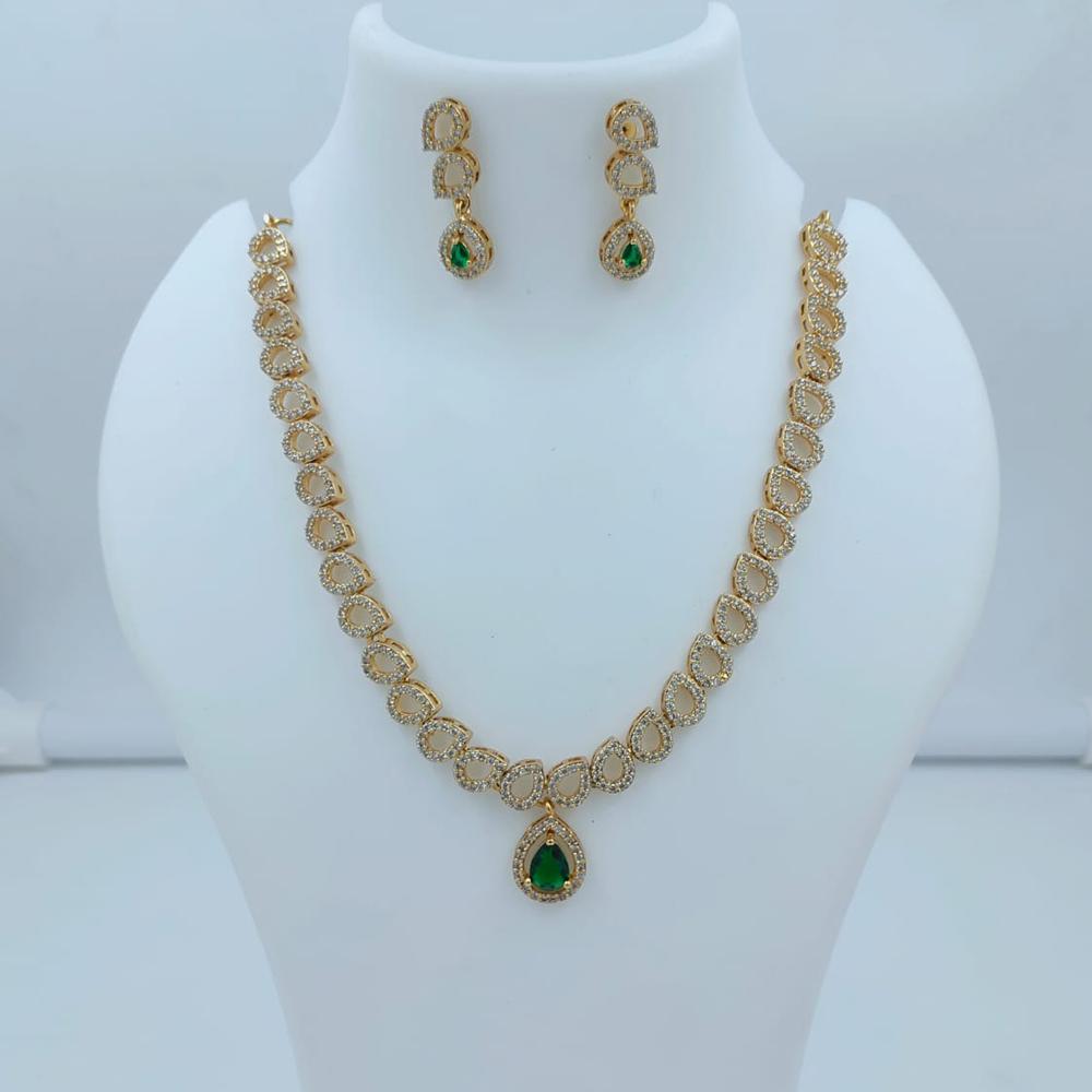 Lucentarts Jewellery Sparkling American Diamond Necklace Set for Women