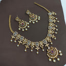 Lucentarts Jewellery Sparkling American Diamond And Pearl Necklace Set for Women