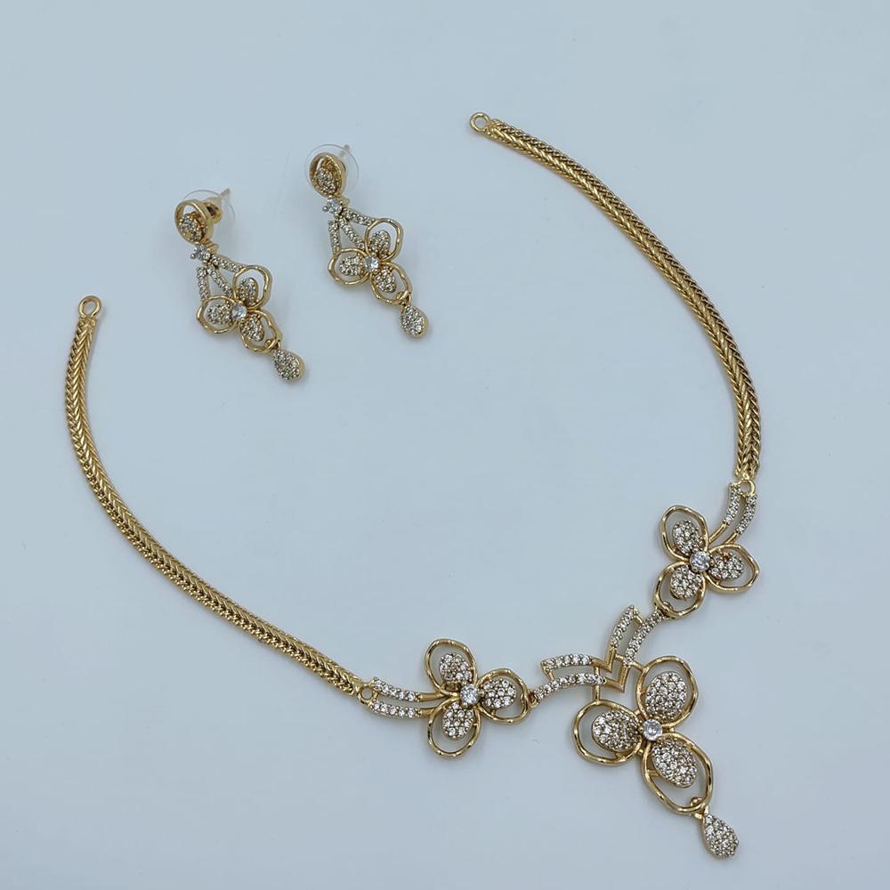 Lucentarts Jewellery Sparkling American Diamond Necklace Set for Women