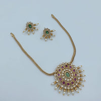 Lucentarts Jewellery Premium Ethnic Pota Stone Pearl Necklace Set