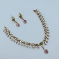 Lucentarts Jewellery Sparkling American Diamond Necklace Set for Women