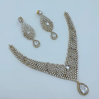 Lucentarts Jewellery Sparkling American Diamond Necklace Set for Women