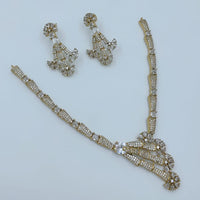 Lucentarts Jewellery Sparkling American Diamond Necklace Set for Women