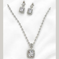Lucentarts Jewellery Sparkling American Diamond Necklace Set for Women