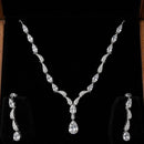 Lucentarts Jewellery Sparkling American Diamond Necklace Set for Women