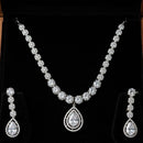 Lucentarts Jewellery Sparkling American Diamond Necklace Set for Women