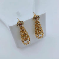 Lucentarts Jewellery Designer Pota Stone And Pearl Jhumki Earrings