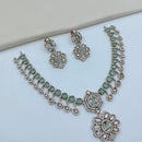 Lucentarts Jewellery Sparkling American Diamond Necklace Set for Women