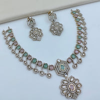 Lucentarts Jewellery Sparkling American Diamond Necklace Set for Women