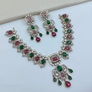 Lucentarts Jewellery Sparkling American Diamond Necklace Set for Women