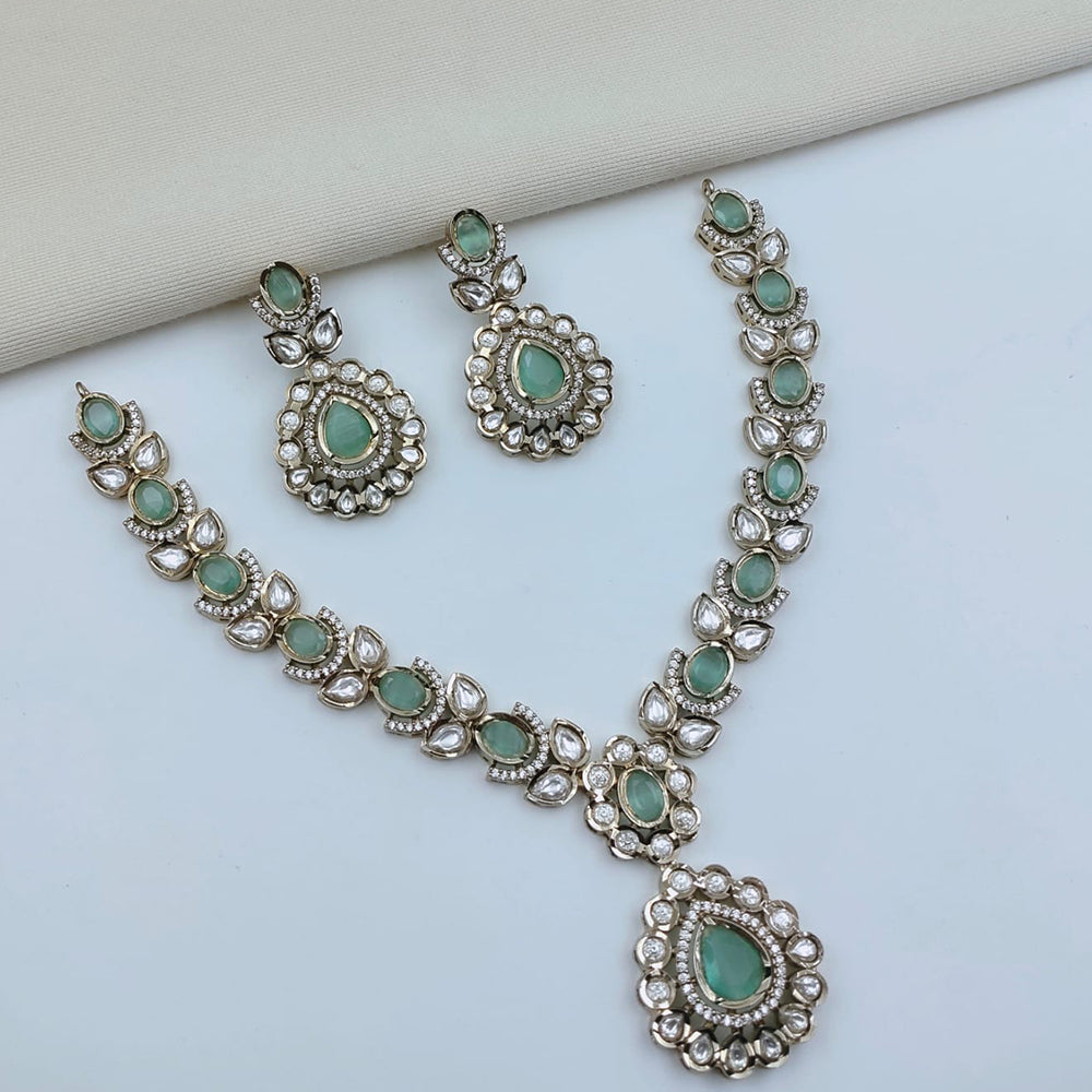 Lucentarts Jewellery Sparkling American Diamond Necklace Set for Women