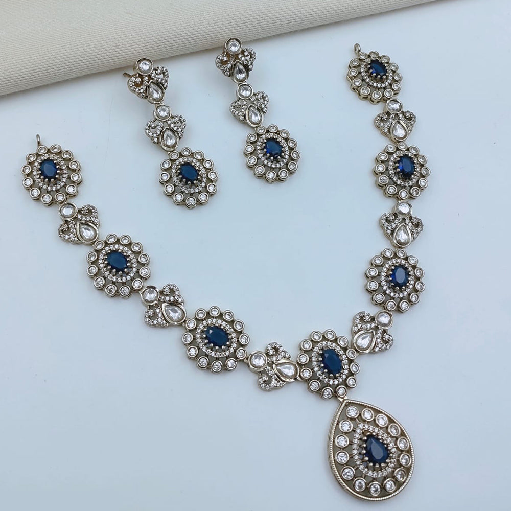 Lucentarts Jewellery Sparkling American Diamond Necklace Set for Women