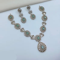 Lucentarts Jewellery Sparkling American Diamond Necklace Set for Women