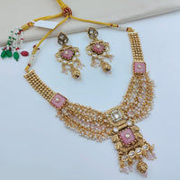 Lucentarts Jewellery Premium Pota Stone And Pearl Necklace Set