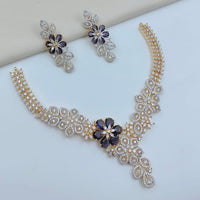 Lucentarts Jewellery Sparkling American Diamond Necklace Set for Women