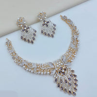 Lucentarts Jewellery Sparkling American Diamond Necklace Set for Women
